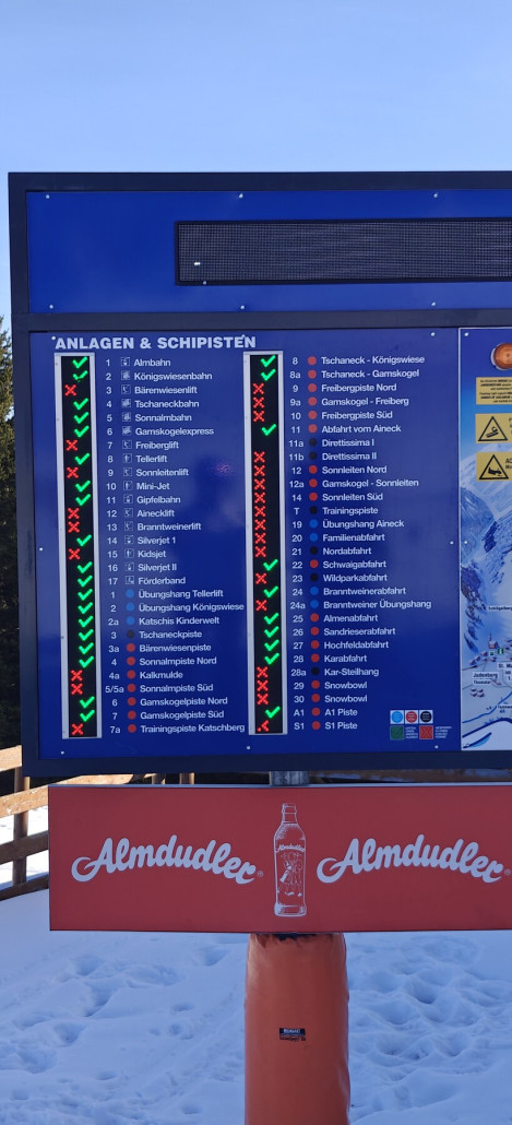 Geöffnete Anlagen &amp; Pisten: