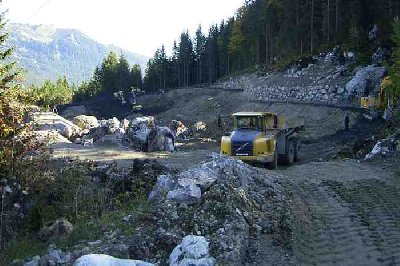 Viele Bagger am Teich ...