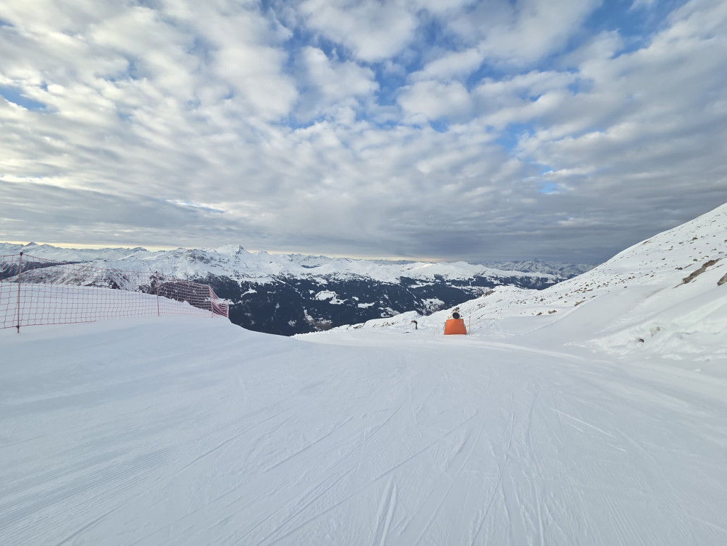 Der Skitag beginnt. Hier war die Sicht noch gut.