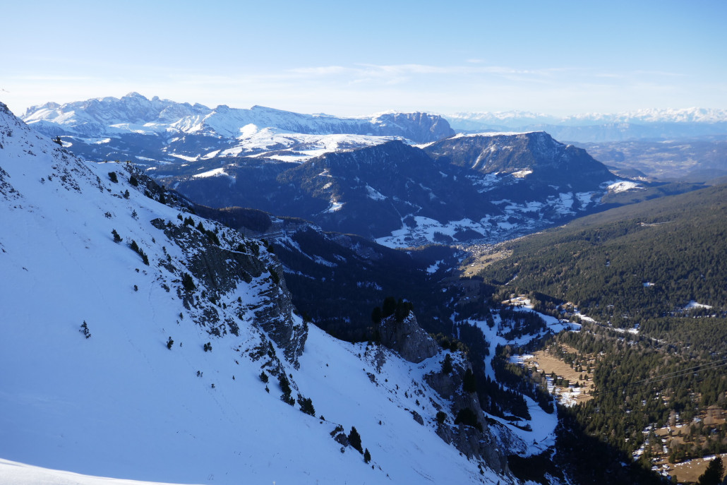 10,5km lange La Longia Piste von der Seceda nach St. Ulrich