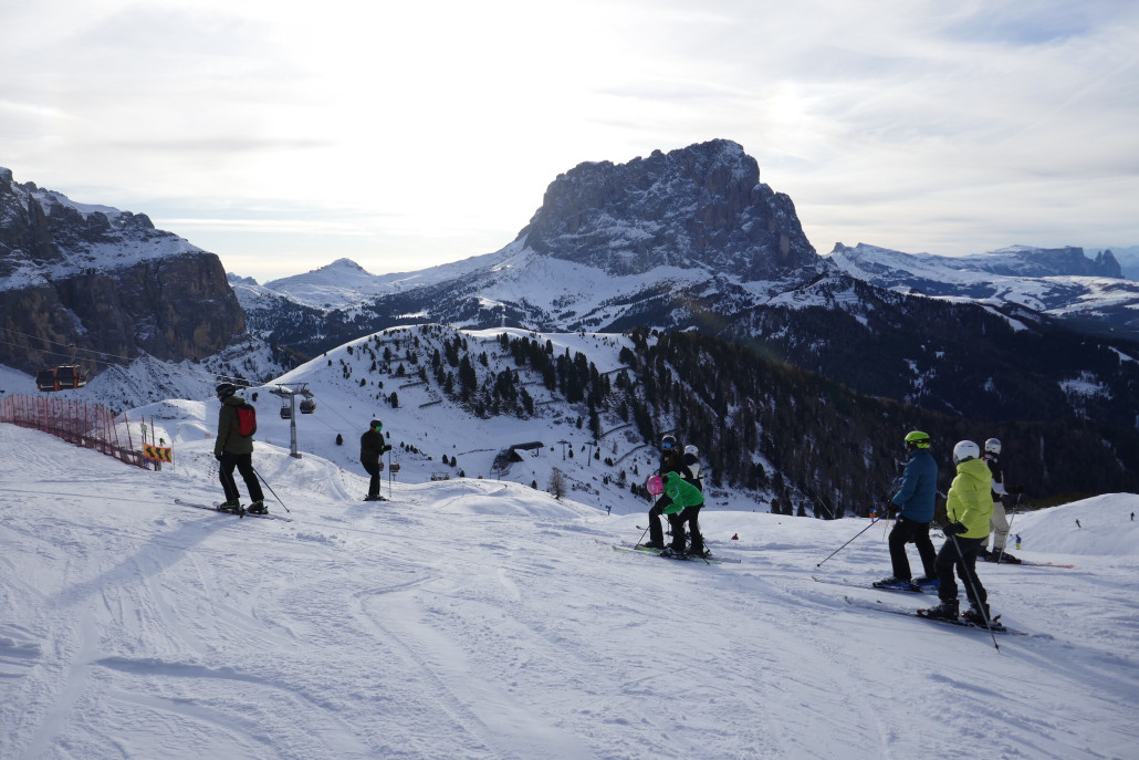 Dantercepies EUB und der mächtige Sassolungo im Hintergrund