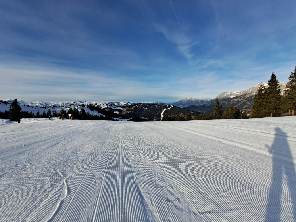 Blick Richtung Gabühel von der Bergstation Kings Cab gegen 9:25