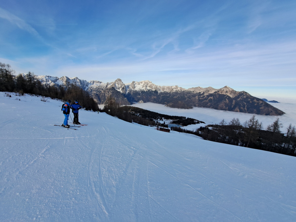 Piste 6 (zwischen Grat und Hirschkogel) um 9:20