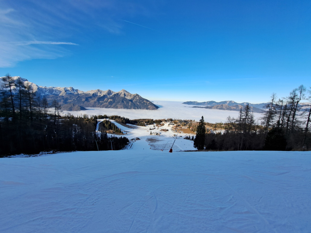 Piste 15 um 14:00 - Auf dieser waren am Vormittag teils bis zu 3 (!) parallele Trainingsstrecken ausgesteckt.