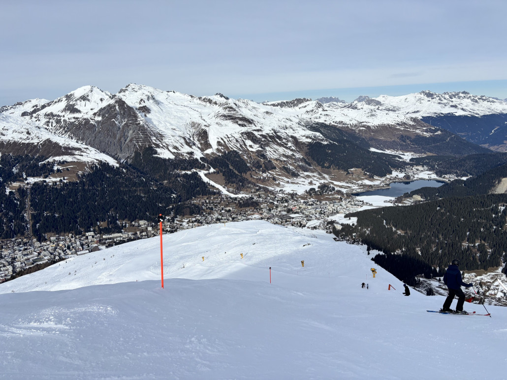 Piste 1 mit Blick auf Wolfgangsee