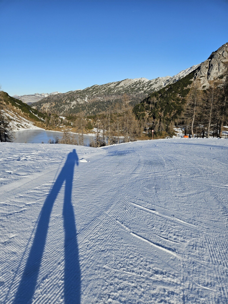 Am Grosssee hier top Aussicht, Piste aber sehr hart