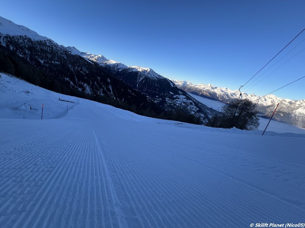 Blaue Piste Le Drus, perfekt