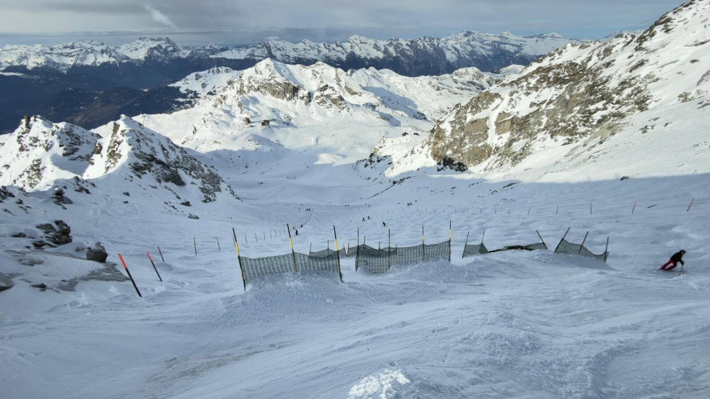 Mont Fort oben am etwas heiklen Einstieg