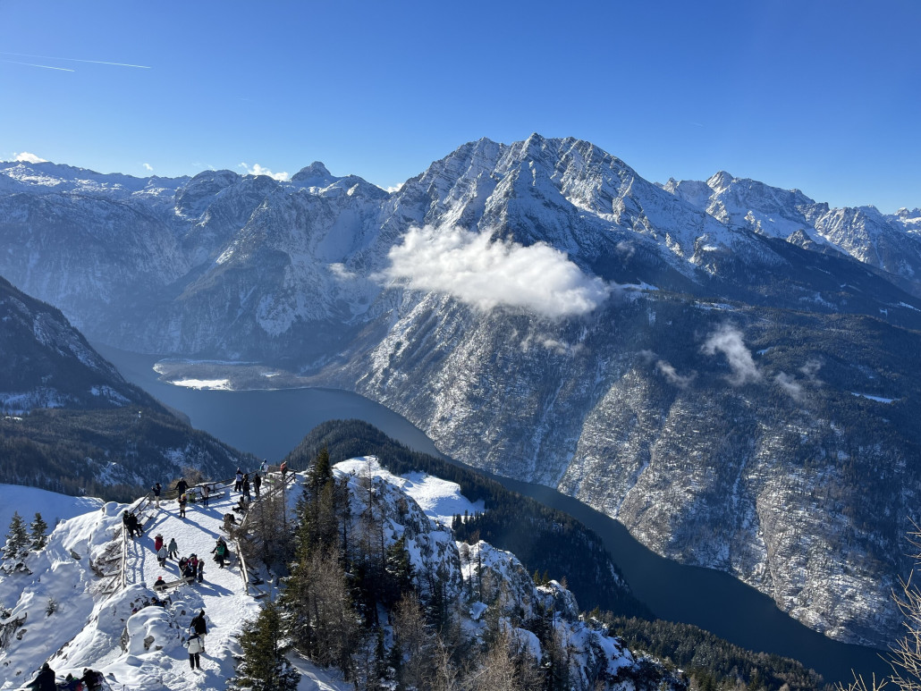Toller Blick vom Jennergipfel über den fjordartigen Königssee