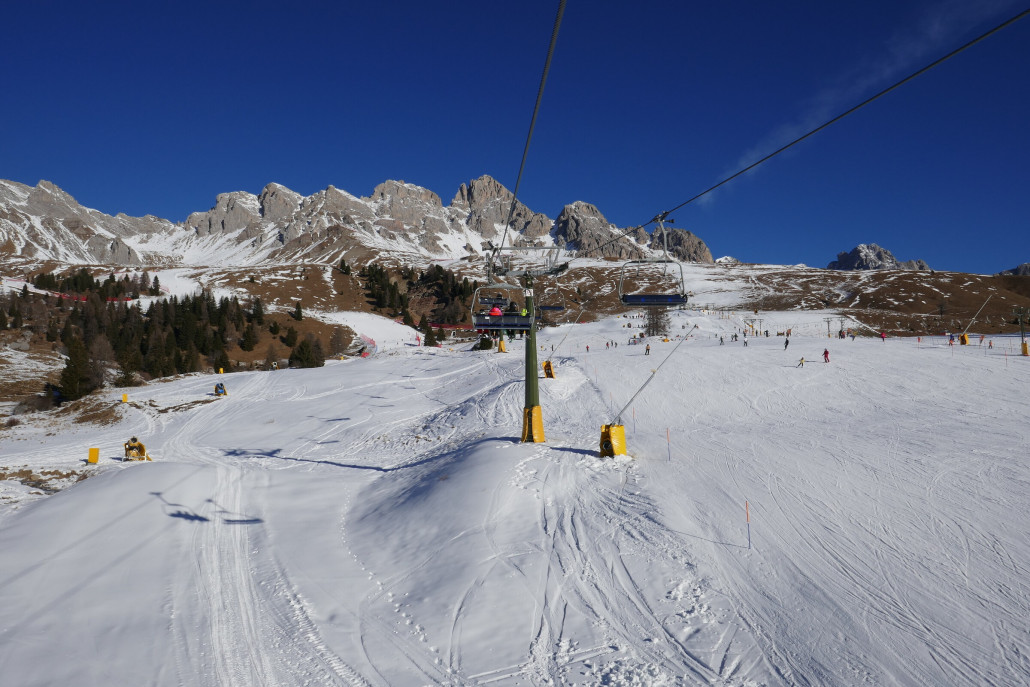 In der 4KSB Gigante. Auch hier nur Skibetrieb dank Kunstschnee.