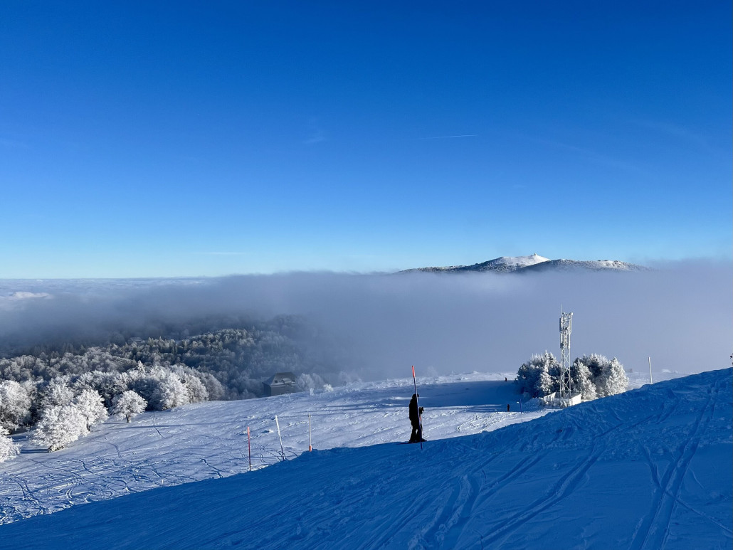 Abfahrt FEDERALE mit Blick zum "Grand Ballon"