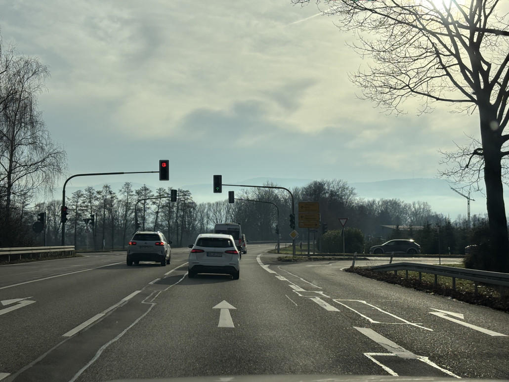 Erster Blick auf die Dunstigen Berge