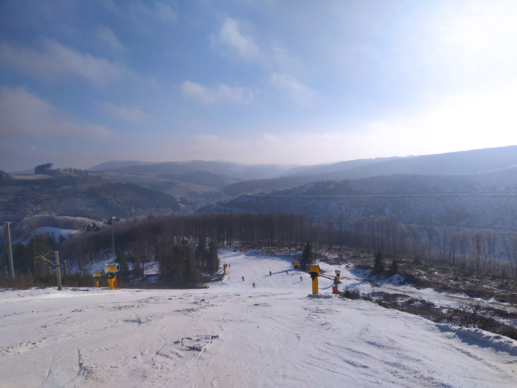 Rote Piste oben am Vormittag