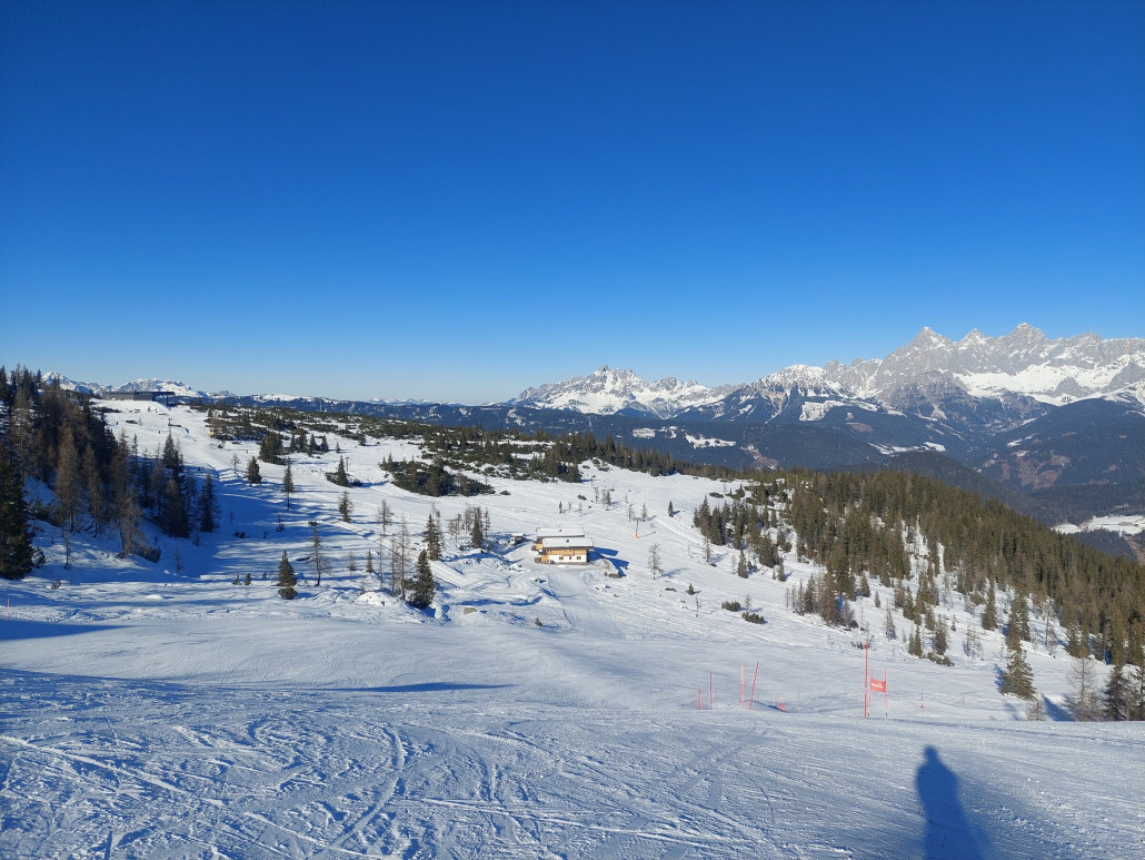 Blick von der Trinkeralm zum Mitterfager. Die Piste im Vordergrund gefiel mir auch sehr gut!