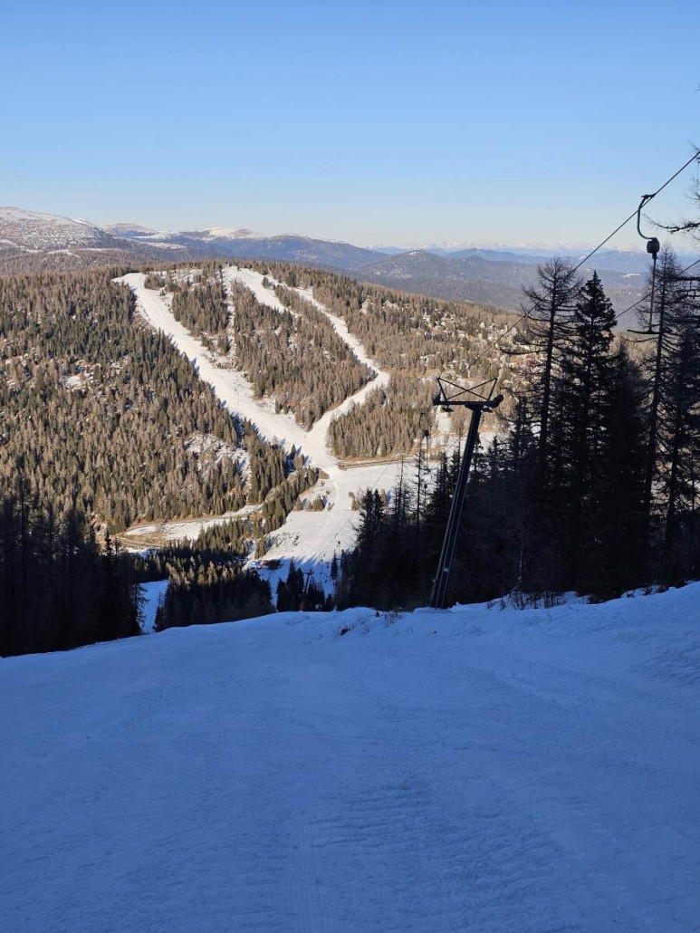 Kruckn, Teil 2. Diesmal geht's links vom Lift zurück ins Tal.