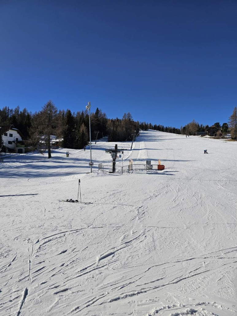 Ankunft an der Zirbenpiste.