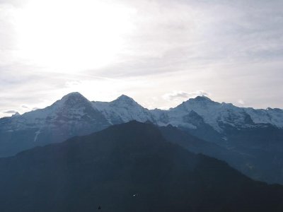 Das Dreigestirn: Eiger, Mönch, Jungfrau von der Schynigen Platte - und nicht zum letzten Mal hier im Bericht, versprochen... ;-)