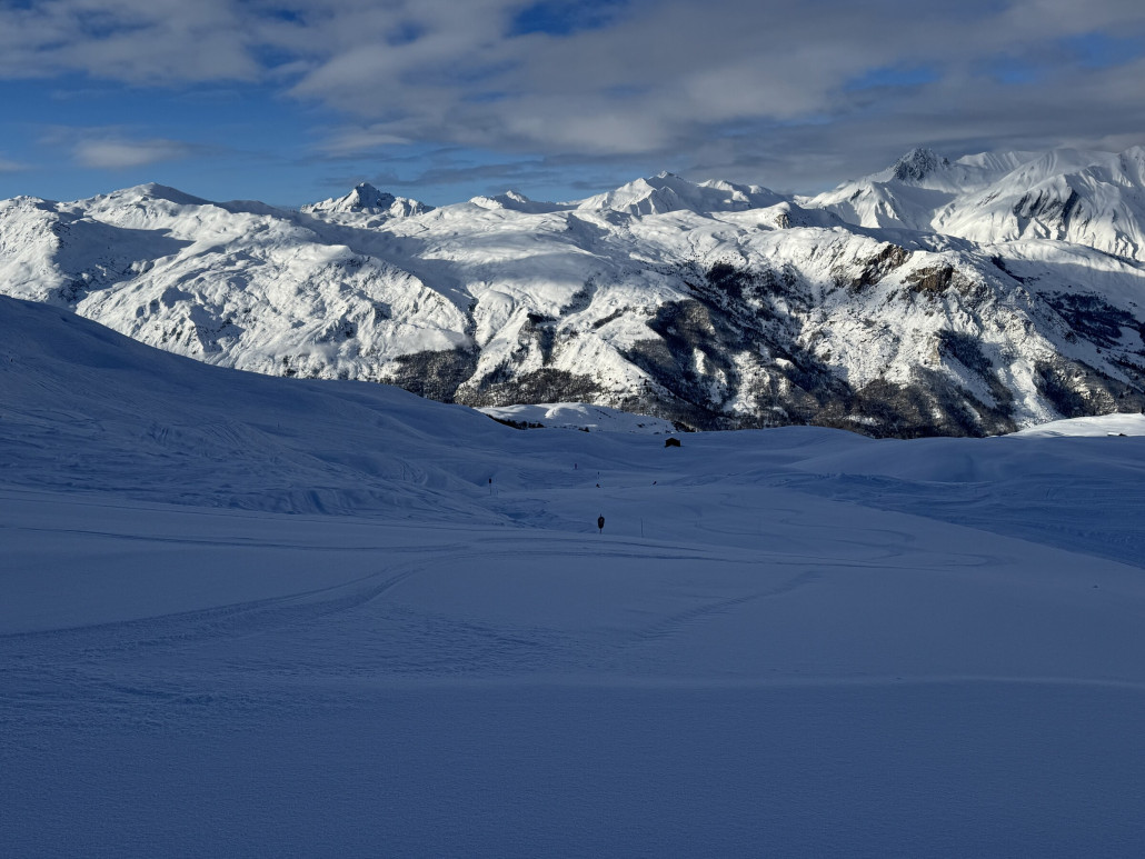 Jerusalem heute Morgen traumhaft, weil auf der frisch gewalzten Piste 5cm Schnee lagen