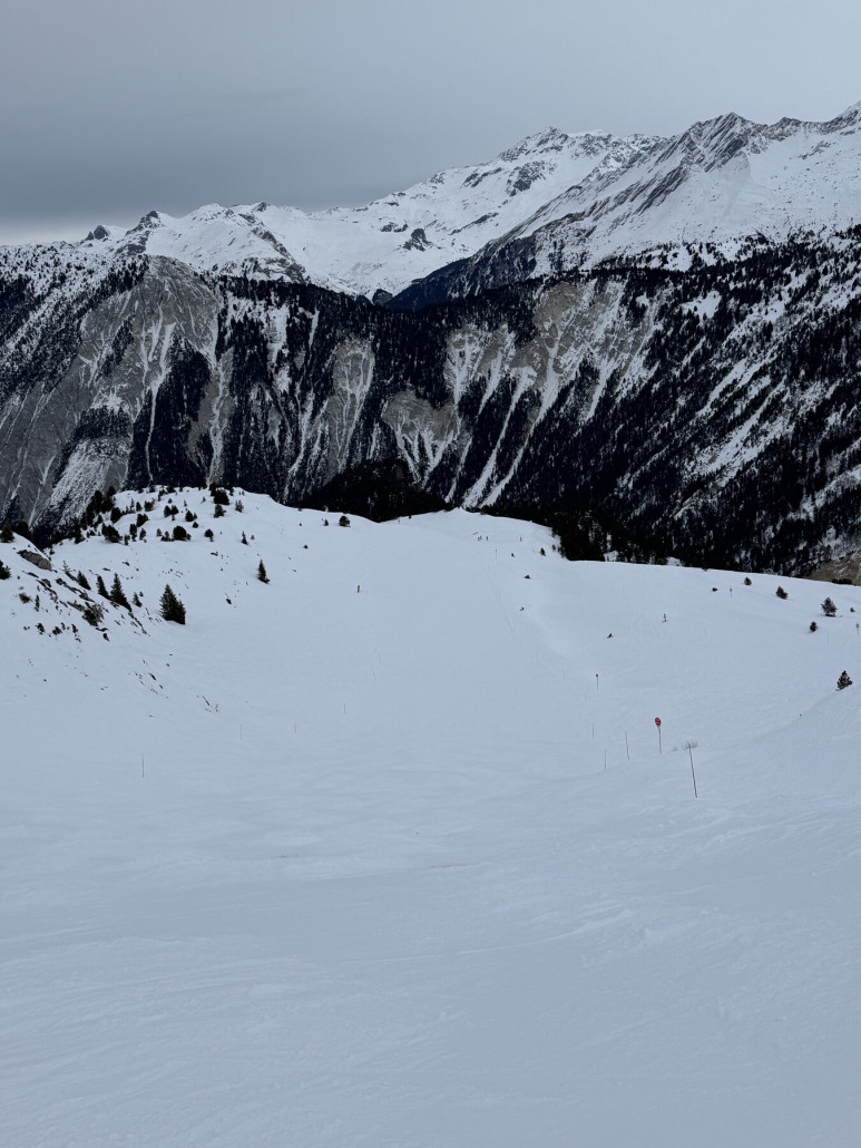 Auf der Abfahrt Chapelets, landschaftlich wieder klasse, aber nicht gewalzt