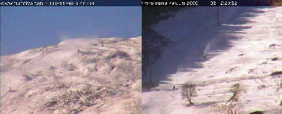 2.11.2006: Rechtzeitig auf den ersten gesetztlich bewilligten Schnei-Tag kam die Kälte (Quelle: Webcam sulrselva.com)