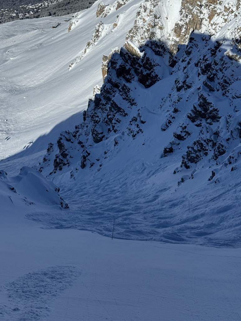 Blick ins Couloit Tournier, das zurück nach Meribel führt