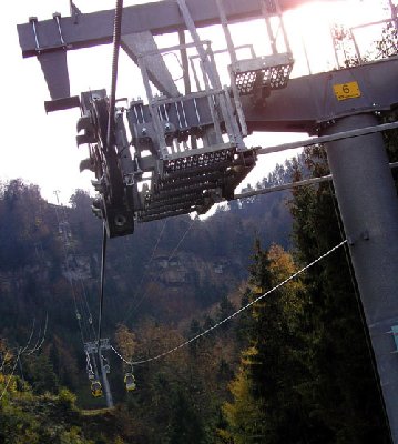 Fahrt mit der neuen Garaventa-Bahn von Reigoldswil auf die Wasserfallen