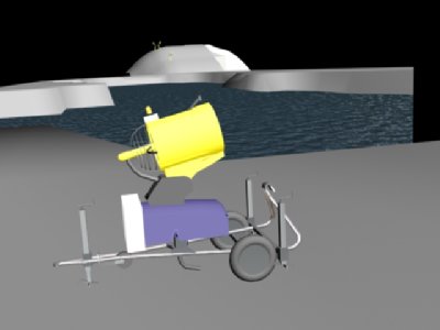 Speicherteich und M20 (graue Teile sollten großteils schwarz sein, muss ich noch ändern) im Hintergrund sind M20 auf Türmen zu sehen (dort kommt auch die Bergstation des 6ksb/b hin... Das Ganze hier ist noch lang nicht fertig.