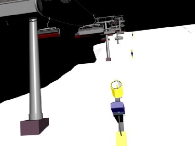 Die Piste bereits mit M20 auf türmen bestückt, obere Strecke