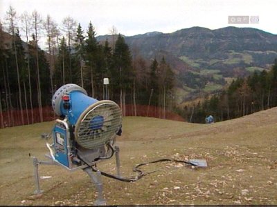 1300 m Seehöhe. Hier ungefähr ist der Super-G-Start für den Weltcup am 21. Dezember.