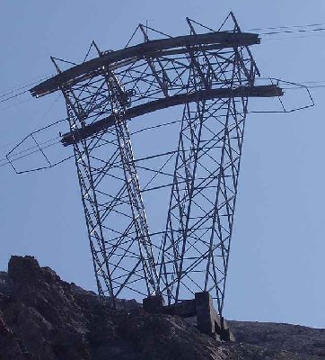 Ganz seltenes Fabrikat. Doppeltragseil bei einer Küpferbahn