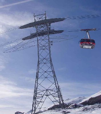 Flims-Grauberg. Auch eine Von Roll Musteranlage. 10m/s mit 4 Stützen.