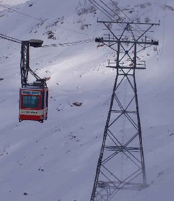 Urate Von Roll Pendelbahn mit Doppelzugseil. Gornergrad-Hohtäli