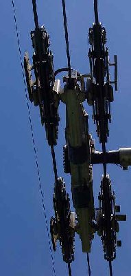 Fangbremsenloses Laufwerk mit den beiden Klemmen.