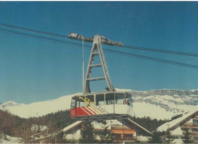 Habeggerbahn mit Längspendeldämpfer zwischen Laufwerk und Kabine