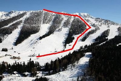 Foto (c) www.weltcup.at<br />Streckenverlauf von mir eingezeichnet.