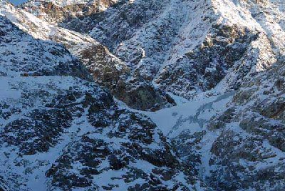 Gletscherende und Engstelle