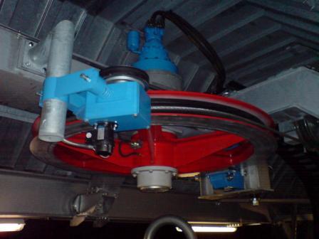 Bergebahnantrieb in der BST (Hydromotor auf Antriebsscheibe)