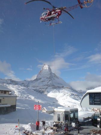 Abtransport des Montagematerials bei der BST