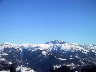 Das Madrisahorn vom Restaurant aus.