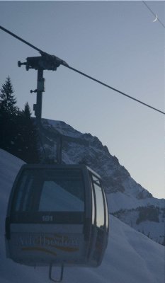 Pendelbahn Sillerenbühl, lief noch als es eigentlich schon dunkel war...