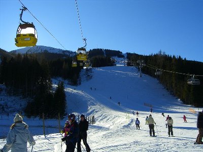 Beginn der Talabfahrt am Hauser Kaibling