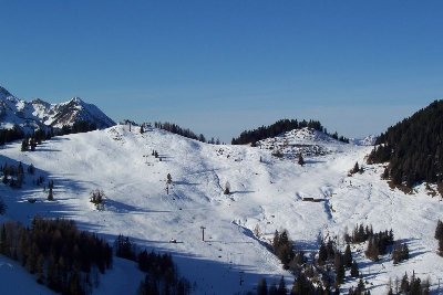 Blick zum Hirschkogel mit 6er-KSB Hirschkogel