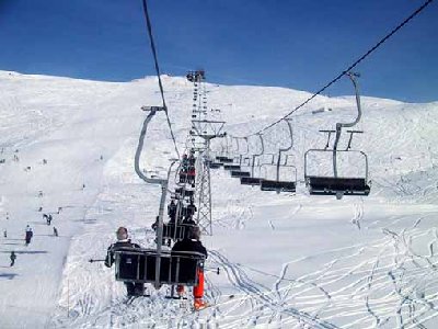 Fahrt mit dem Sessellift.