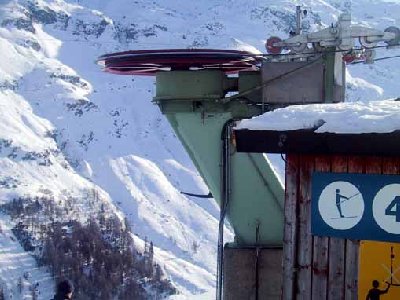 Antrieb des Skiliftes Lattenstafel. Ein erstaunlich leiser Antrieb. Hersteller Städeli.