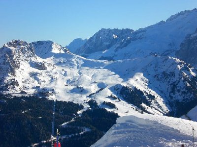 Blick von der Col Rodella Richtung Belvedere