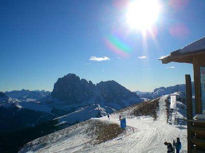 Blick von der Seceda in Richtung Langkofel