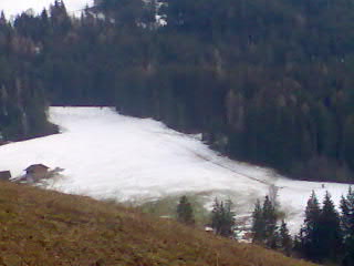 Schneesituation auf der Talabfahrt.