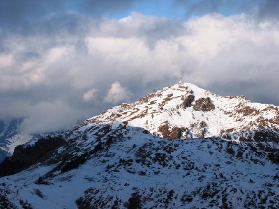Die Südflanke des Kitzbüheler Horns, 1996 m im Zoom vom Hochetzkogel