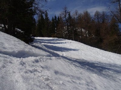 die letzten Meter auf Firnschnee