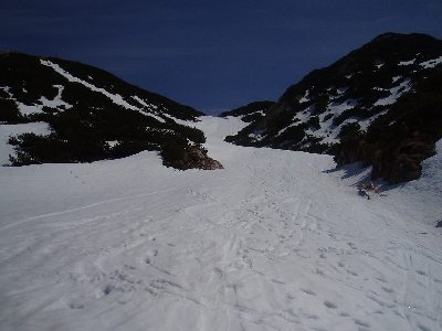 der obere Teil der Abfahrt